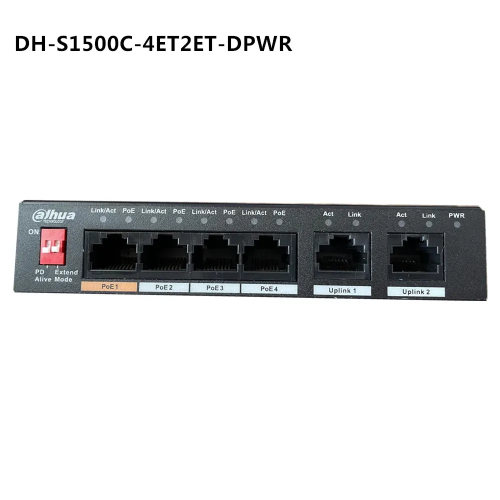 Dahua 4ch PoE Switch DH-S1500C-4ET2ET-DPWR 4CH Ethernet Switch with 250m Power Transit Distance Support PoE PoE+&Hi-PoE Protocol — image 4