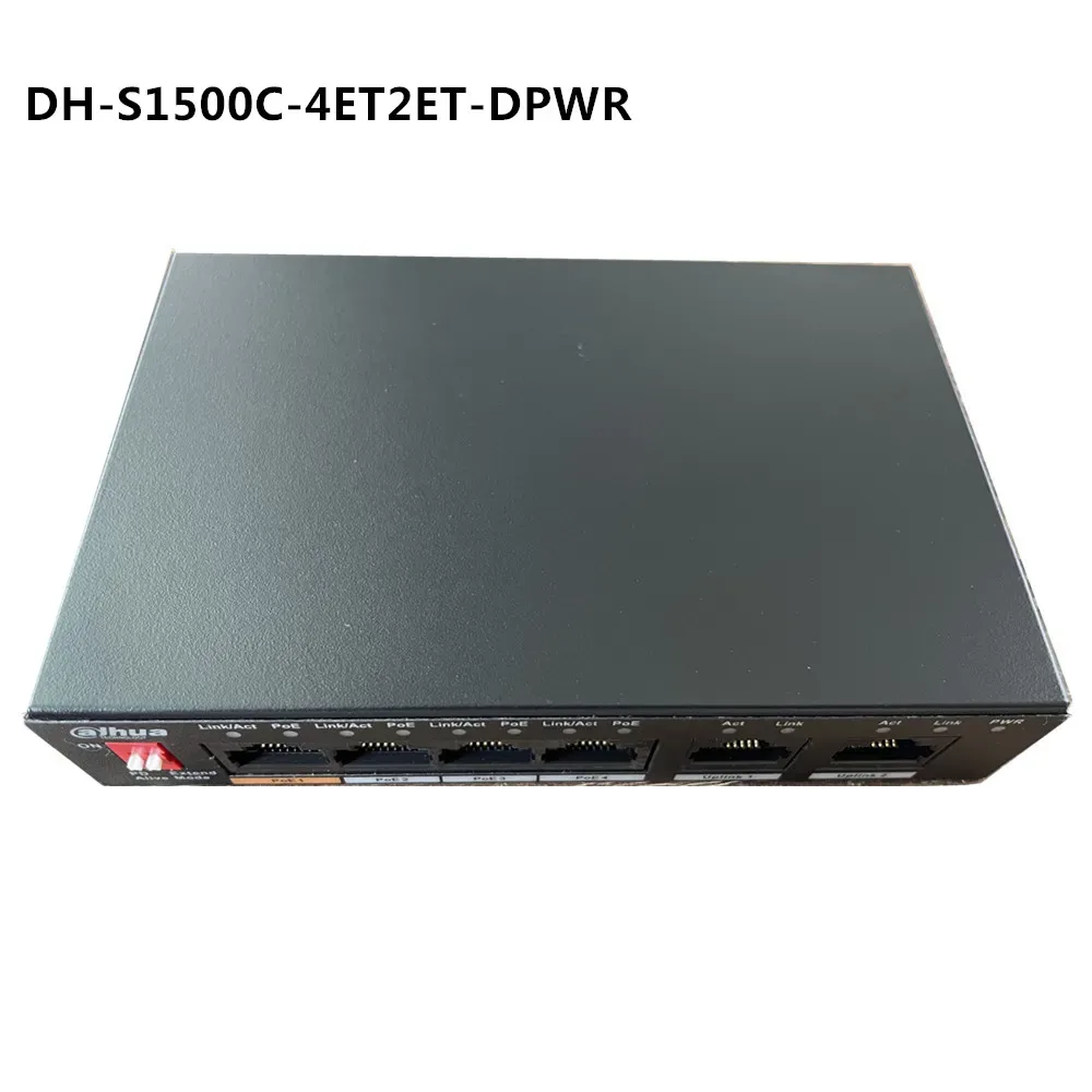 Dahua 4ch PoE Switch DH-S1500C-4ET2ET-DPWR 4CH Ethernet Switch with 250m Power Transit Distance Support PoE PoE+&Hi-PoE Protocol — image 3