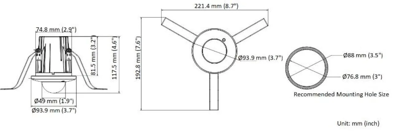 4 MP AcuSense In-Ceiling Fixed Mini Dome Network Camera — image 6
