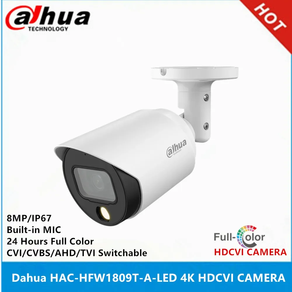 Dahua HAC-HFW1809T-A-LED 8MP IP67 24 hours Full-color Built in MIC support CVI/CVBS/AHD/TVI Switchable HDCVI Bullet Camera — image 1
