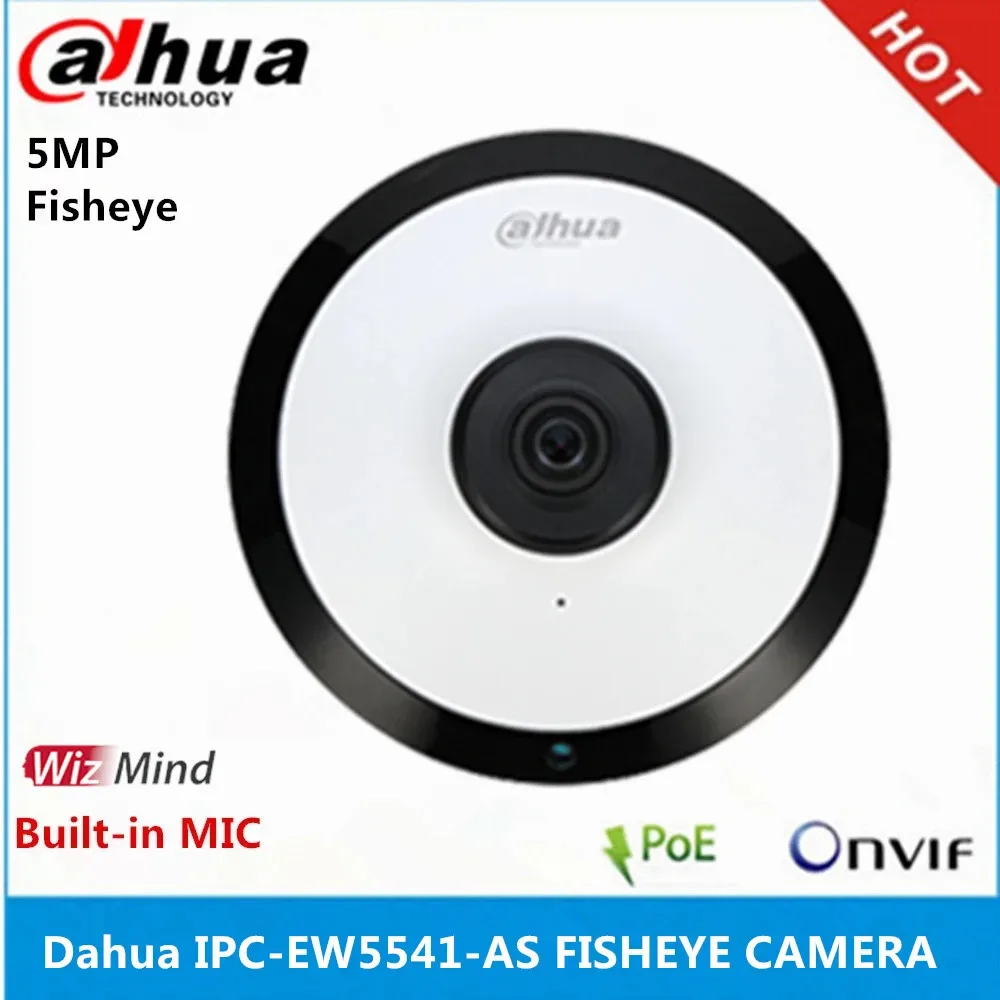 Dahua IPC-EW5541-AS Panorama 180° built-in MIC & SD card slot & Audio Alarm Interface POE 5MP WizMind IR 10M Fisheye Camera — image 1