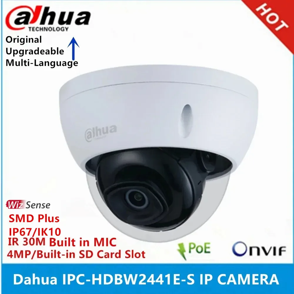 Dahua IPC-HDBW2441E-S built-in Mic IP67 IK10 IR30M POE SMD WizSense IP Camera replace IPC-HDBW2431E-S-S2 dome camera — image 1