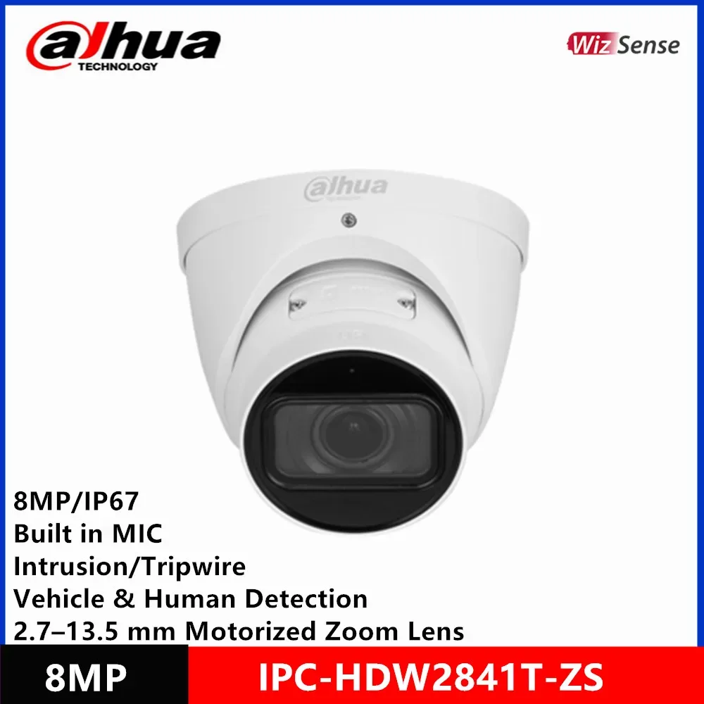 Dahua IPC-HDW2841T-ZS 8MP POE 2.7 mm–13.5 mm Motorized zoom Lens built-in mic IR40M IP67 SMD Plus WizSense IP camera — image 1