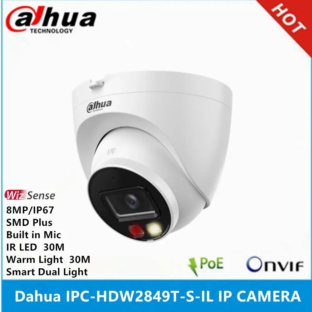 Dahua IPC-HDW2849T-S-IL 8MP POE IR30M & 24 Hours Full color Smart Dual Light built-in Mic IP67 SMD Plus WizSense IP Camera — image 1