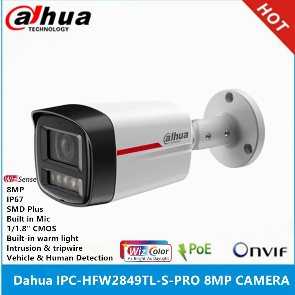 Dahua IPC-HFW2849TL-S-PRO 1/1.8" CMOS 8MP Built-in MIC IP67 24 hours full color POE SMD Plus Bullet WizSense ip Camera — image 1